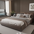 Light Luxury Double Bed 3d model