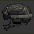 Military Tactical Helmet With Camouflage Pattern Visor And Communication Headset