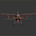 Vintage Passenger Plane Biplane Model With Orange Blue Graffiti Shark Mouth And Super Fly Design