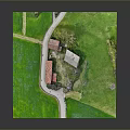Scenic Rural Grassland Model With Farmhouse Path And Green Vegetation Trees