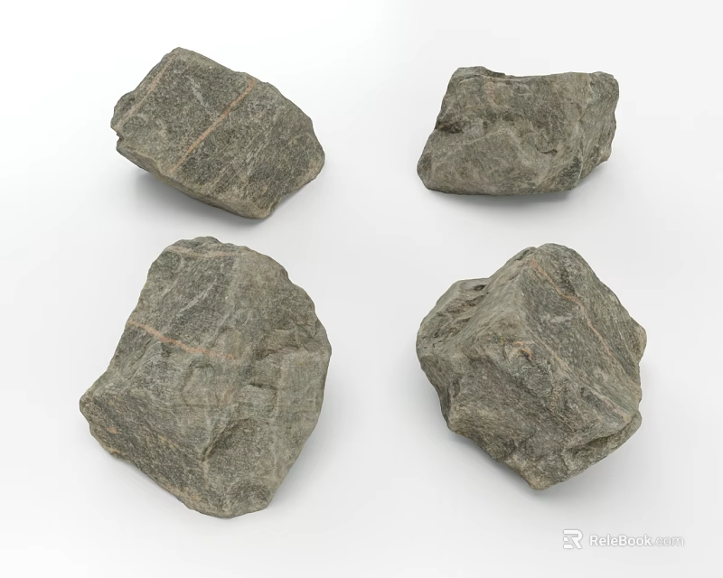 Natural Stone And Wood Materials For Interior Design Decor Projects 3d model