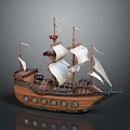 Ancient Ship Exploration Ship Great Sailing Age Ancient Warship 3d model