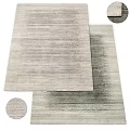 Modern Light Gray Square Rug With Striped Pattern And Soft Texture Design 3d model