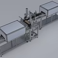 Industrial Automated Production Line With Transparent Cover Enclosures And Metal Frame Structure