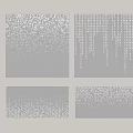Stylish Gray Gradient Wall Panels Four Piece Set With Dot Patterns And Line Designs