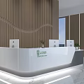 Reception Desk Reception Computer Office Chair Accessories 3d model