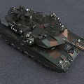 Modern Military Tank With Camouflage Paint Gun Barrel And Tracks