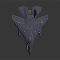 Gray Fighter Jet 3D Model With Yellow Cockpit And Weapons Under Wings 3d model