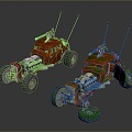 Old cars, broken cars, scrapped cars, modern cars, modern cars, private cars, four-wheelers 3d model