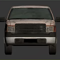 White and Red Striped Pickup Truck with KIMESTIN Logo and Reflective Surface