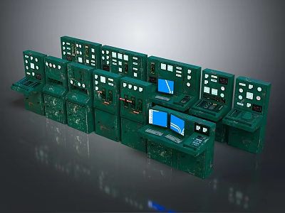 Modern console Submarine cabin operation cabin control room operation cabin console 3d model