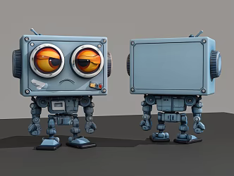 Robot Retro Robot Intelligent Robot Old Robot Small Robot Color Robot 3d model