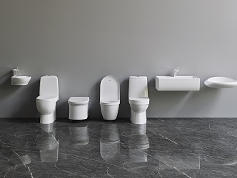 Modern toilet basin toilet combination 3d model