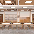 New Chinese Style Classroom Calligraphy Classroom 3d model
