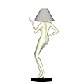 Abstract Human-like Floor Lamp With Gray Lampshade And Modern Decorative Design