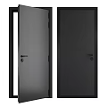 Contemporary Swing Door With Matte Black Surface And Durable Metal Hardware