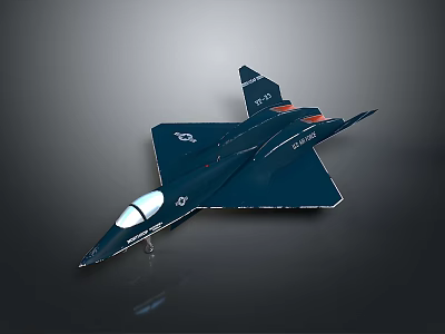 Dark Blue Fighter Jet Model With USAF Logo Number 15 And Transparent Cockpit 3d model