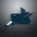 Dark Blue Fighter Jet Model With USAF Logo Number 15 And Transparent Cockpit