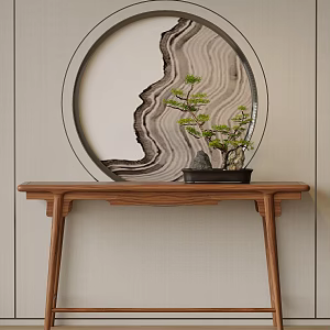 New Chinese Style End View Table Entrance Cabinet Potted Plant Decorative Cabinet End View Table 3d model