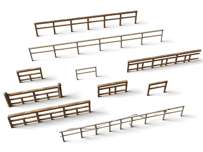 Multiple Styles of Building Component Railings with Various Designs and Structures 3d model