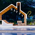 Modern Corridor Frame Landscape Frame Seat Under-forest Tree House Modeling Card Seat Characteristic Bus Station Landscape Pavilion Leisure Post Station Rest Corridor Frame 3d model