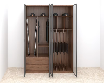 Organized Fire Fighting Equipment Storage Cabinet with Safety Tools and Multiple Compartments for Emergency Use 3d model