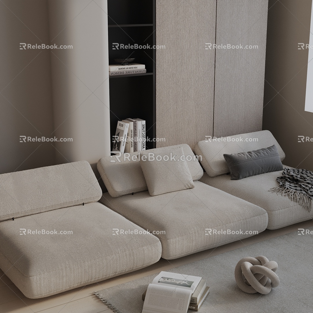 Three-seat sofa 3d model