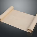 Beige Scroll Paper Roll As Practical Household Item For Writing And Decor 3d model