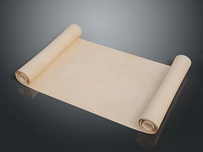 Beige Scroll Paper Roll As Practical Household Item For Writing And Decor 3d model