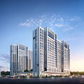 Modern High Rise Residential Building Exterior With Glass Windows And Ground Floor Entrance