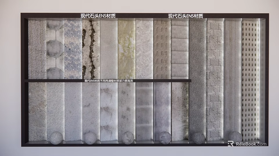 Modern Wall Decorative Materials With Various Stone Textures And Patterns 3d model