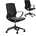 Black Office Chair With Armrests Wheels And Modern Design For Workspace