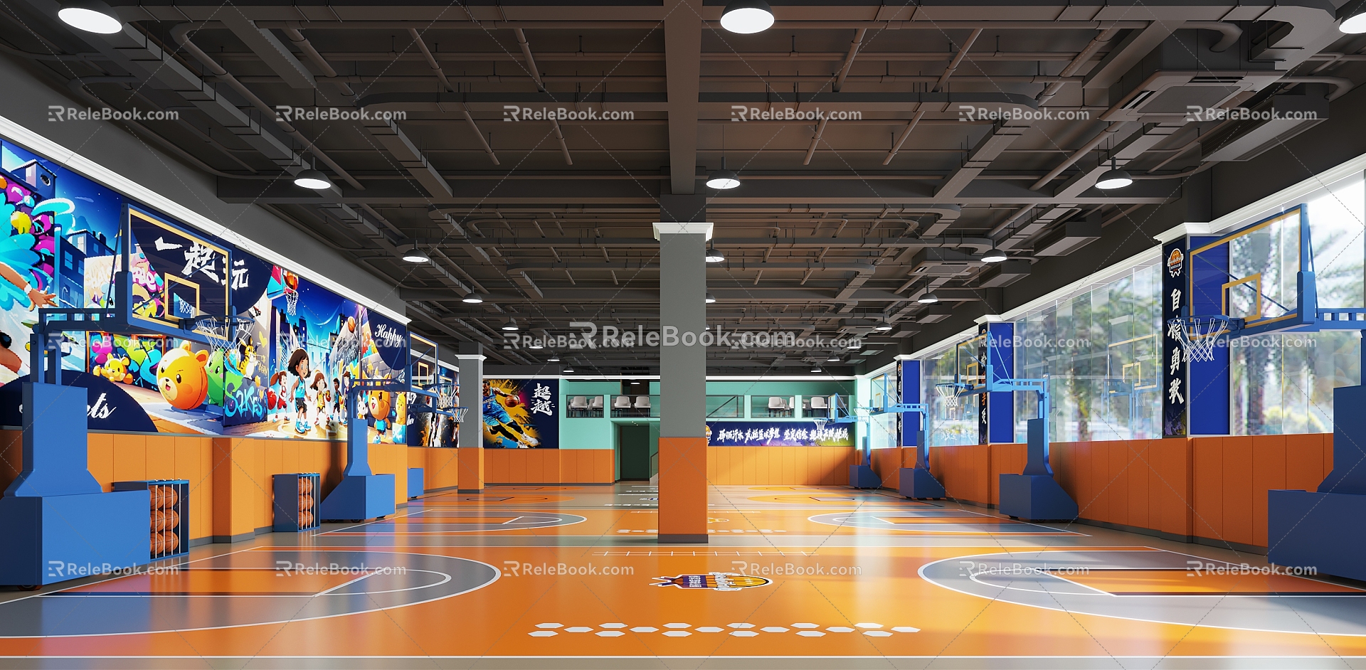 Basketball Hall Children's Basketball Hall Basketball Training Course 3d model