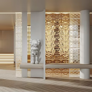 Modern glass brick glass brick partition 3d model