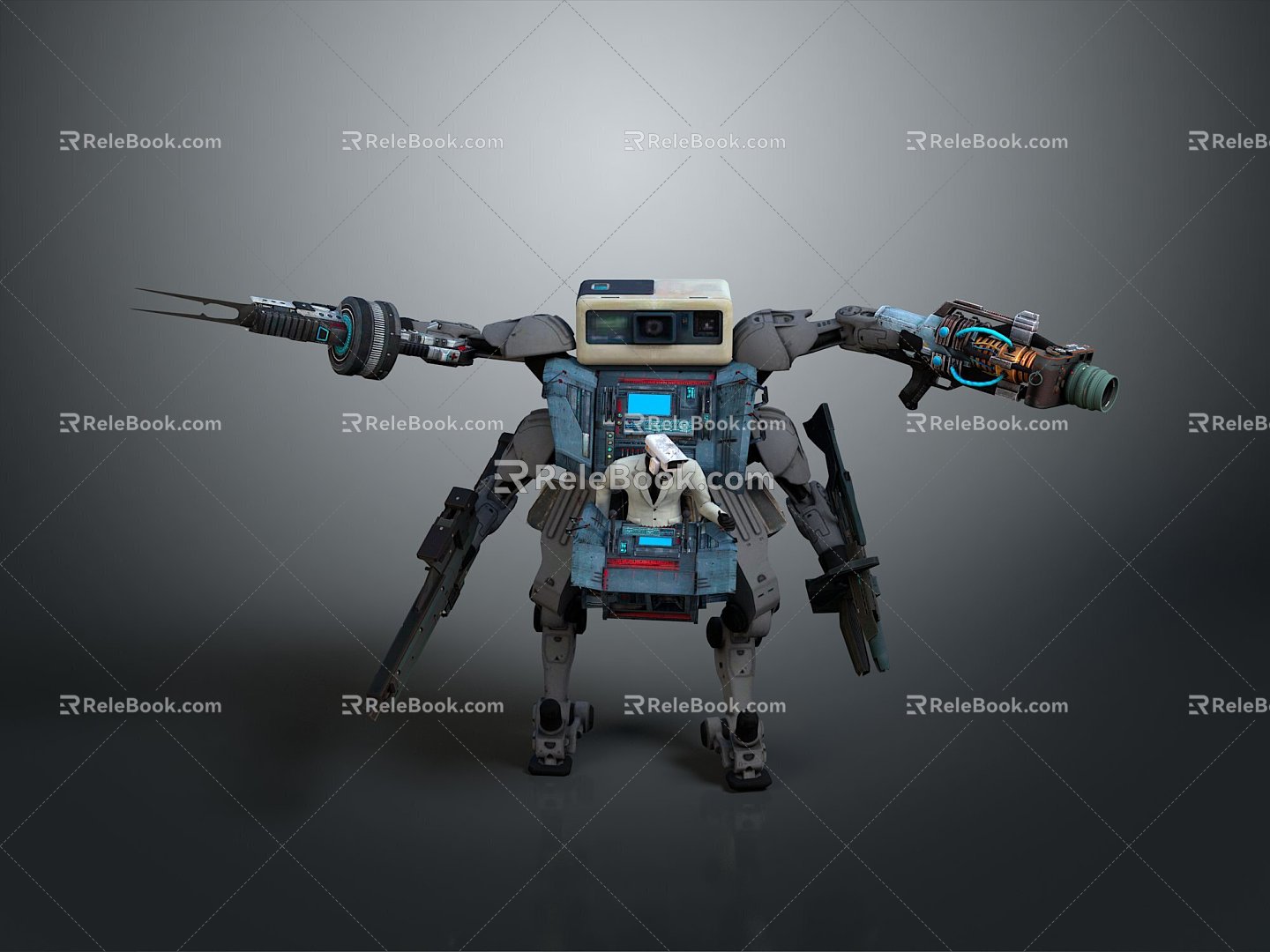 Mech Warrior Mech Soldier Machine Battlearm Mechanical Battlearm Machine Fighter Robot 3d model