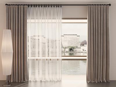 Curtain Cream Wind Curtain Silent Wind Curtain Living Room Curtain Bedroom Curtain Cloth Curtain Gauze Curtain model