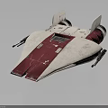 White And Red Spacecraft Featuring Wing Structure For Space Exploration Missions 3d model