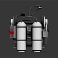 Advanced Medical Emergency Equipment With Red Cross Oxygen Cylinders And Control Panel