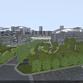 Aerial City Planning with Modern Buildings Green Spaces Lakes and Road Networks