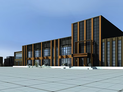 External force of modern building hotel 3d model