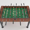 Wooden Foosball Table With Green Playing Surface Player Rods And Black Legs