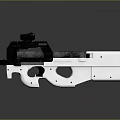 Modern Tactical Weapon With White And Black Body And Scope Attachment For Precision Shooting