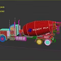Red Ready Mix Concrete Truck With Large Drum And Commercial Vehicle Design