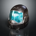 Black Police Helmet With Blue Visor And Protective Design For Safety