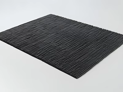 Black Square Carpet With Textured Woven Surface For Modern Home Decor 3d model