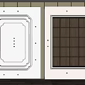 Modern Ceiling Design With White Geometric Patterns And Wooden Grid Panels Featuring Recessed Lighting