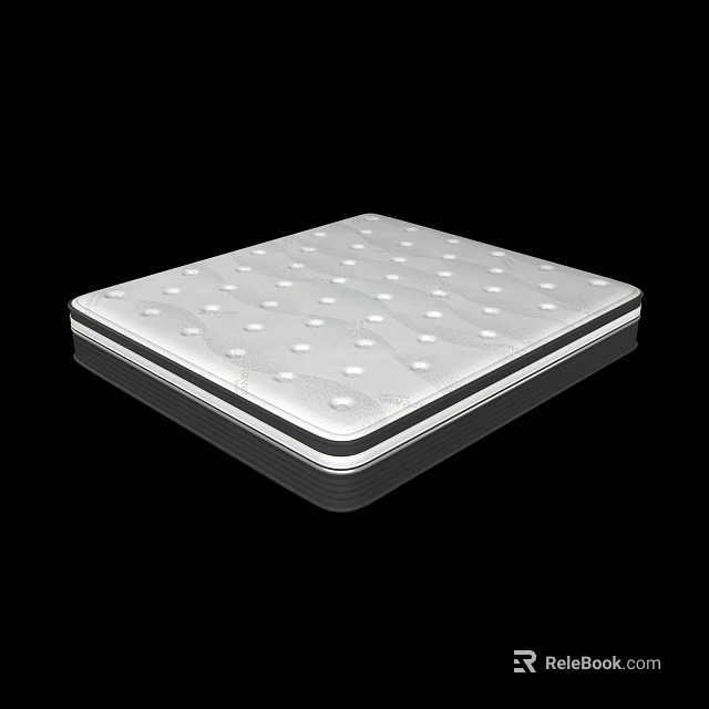 Premium Quality White Mattress With Dot Pattern Comfortable Smooth Surface Supportive Design 3d model 
