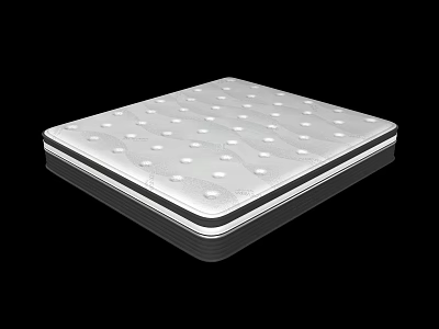 Premium Quality White Mattress With Dot Pattern Comfortable Smooth Surface Supportive Design 3d model