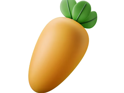 Vibrant Fresh Orange Carrot with Green Leafy Tops Healthy Vegetable 3d model