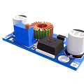 Blue Electronic Circuit Board With Inductor Capacitors And Chip Components 3d model
